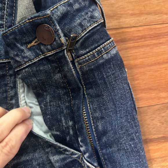 Dollhouse Distressed Denim Overalls Ripped Skinny Leg Slit Hem Size 11‎ - Picture 3 of 12